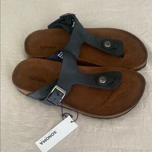Sonoma Black and Brown Buckle Sandals
